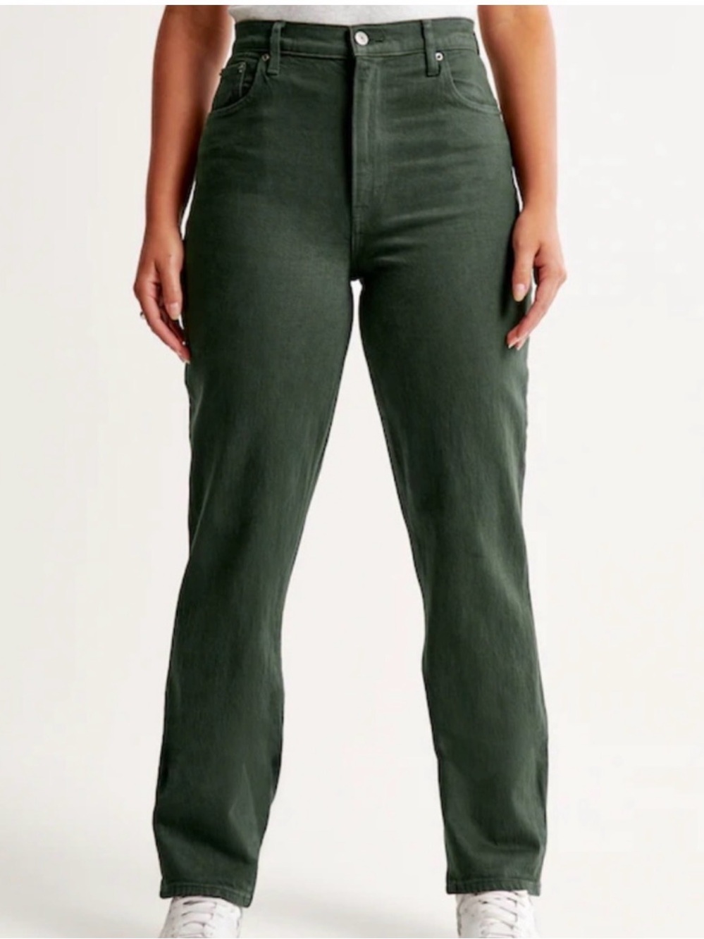 Abercrombie & Fitch Ultra High Rise 90s Style in Green